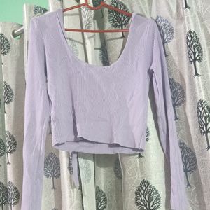 Lavender Ribbed Crop Top