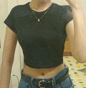 Bonkers Corner Black Crop Top