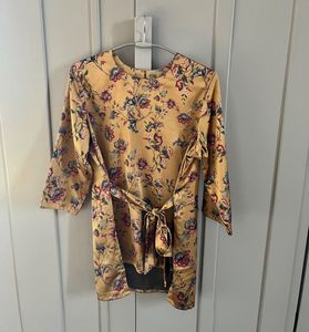 Floral Print Satin  Top
