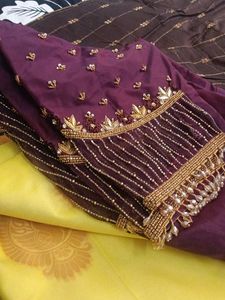 Excellent Aari Work Blouse With Saree