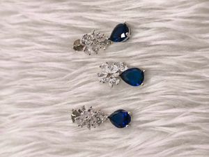 Sapphire Blue 925 Sterling Silver Jewelry Set