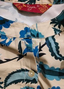 Floral Print Button-Up Top