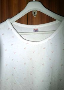 White T-Shirt with Cheery Print 🍒