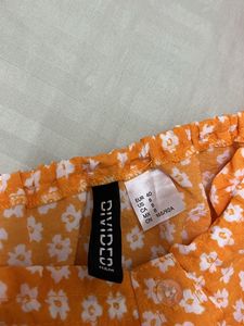 Orange &amp; White Dress