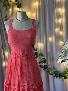 Coral Tiered Maxi Dress