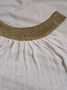 Pleated Top With Golden Trim