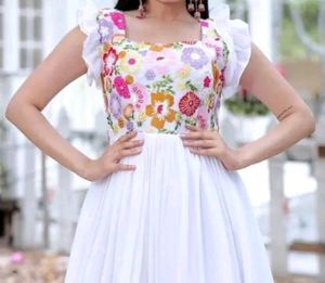 Floral White Dress