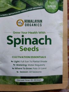 Spinach Seeds New Pack Himalayan organic 2no