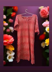 Red IKKAT Printed Kurti