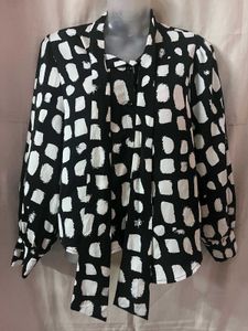 Printed Casual Tie Neck Shirt