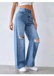 Ripped Wide Leg Jeans