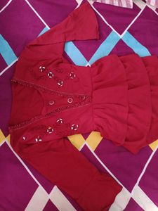 Red Embroidered Kurta/top