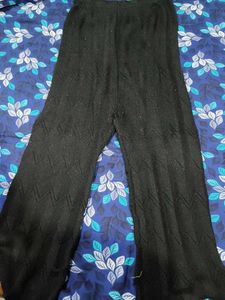 Black Knit Wide Leg Pants