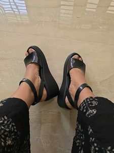 CROCS Brooklyn Ankle Strap Wedge Platform Sandals