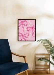 Pink coquette Bow Artwork with frame