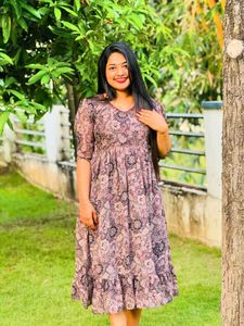 Floral printed georgette frock