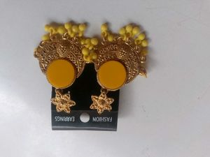 Yellow Fashion Earrings