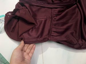 Beautiful Maroon Flared One Piece Dress