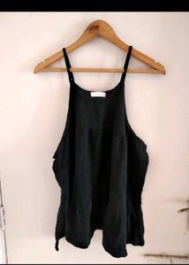 Elegant Black Tiered Korean Top