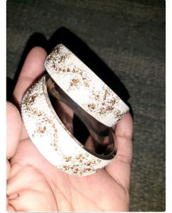Eligent Beadad Crystal And Perl Bangals For Women
