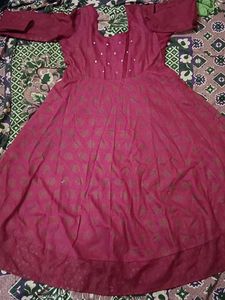 Maroon Fit &amp; Flare Dress