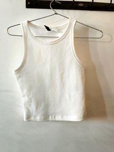 Ribbed White Tank Top