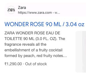 Zara Wonder Rose EDT Perfume Luxury 90ml
