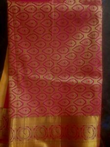 Elegant Pink & Gold Saree