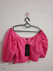 Ketch Pink Puff Sleeve Top and skirt