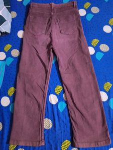Brownish Maroon Wide Leg Jeans
