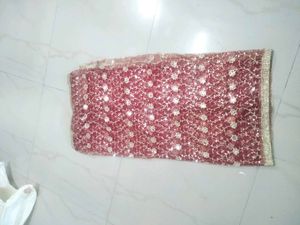 Maroon Embellished Dupatta chunri