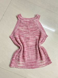 Chanel inspired Pink Knit Top