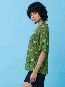 Only Oversized Mesh Smiley Psychedelic Tee