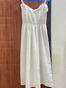 Elegant White Midi Dress| In Great Condition