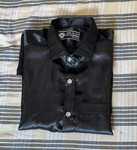 Party Wear Shirt (Solid Black - size S)