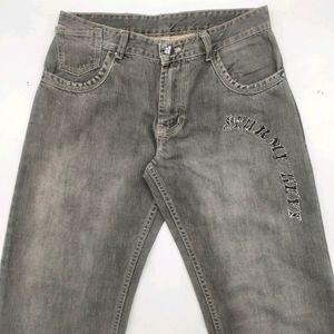 GREY BAGGY FIT JEANS FOR MEN