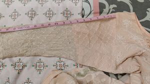 Peach Colour Thread Work Dress