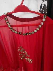 Red Mirror Embellished Tunic