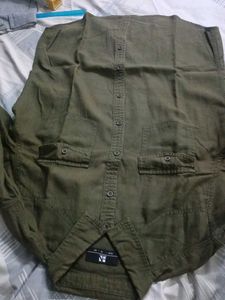 Olive Green Button-Down Shirt
