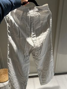 White Cotton Linen Pants