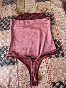 Pink Velvet Bodysuit