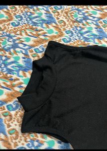 Black High Neck Sleeveless Top