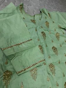 Elegant Green Embroidered Kurta Set