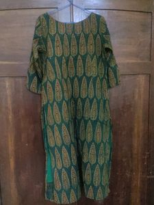 Handblocked Ajrakh Kantha Kurta