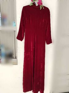 Elegant Velvet Maxi Dress with flaws