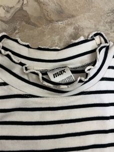 max Striped Ruffle Trim Tee