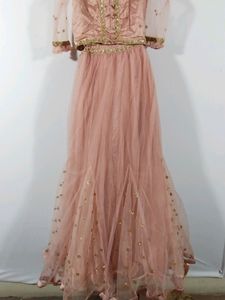 Peach Embroidery Printed Lehanga Choli (Women)