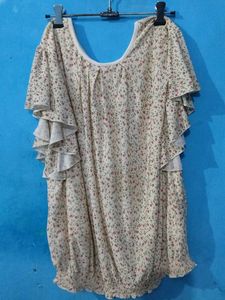 Floral Ruffle Sleeve Top