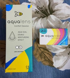 Colored Monthly Lens, Case And Solution