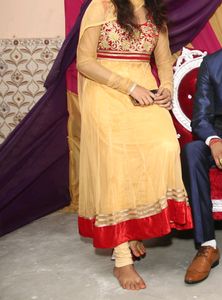 Red &amp;golden Frok Suit Gown